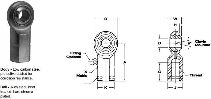 AURORACG-M6關節(jié)軸承圖紙