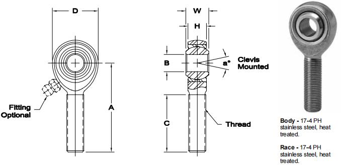 AURORASB-4E關(guān)節(jié)軸承圖紙