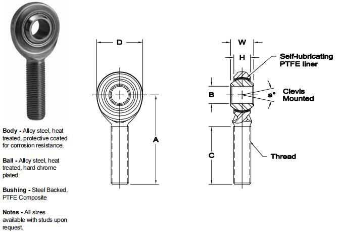 AURORAVCAB-12關節(jié)軸承圖紙